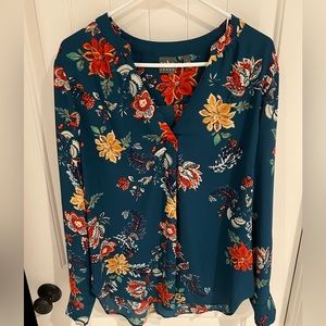 Soho New York & Company floral blouse size L